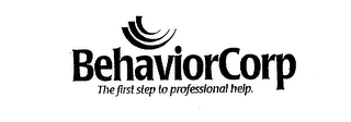 BEHAVIORCORP THE FIRST STEP TO PROFESSIONAL HELP. logo