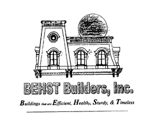 BEHST BULDERS, INC. BUILDINGS THAT ARE EFFICIENT, HEALTHY, STURDY, & TIMELESS logo