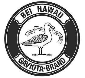 BEI HAWAII GAVIOTA·BRAND HIGH GRADE FERTILIZER TRADE MARK logo
