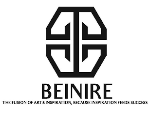 BEINIRE THE FUSION OF ART & INSPIRATION,  BECAUSE INSPIRATION FEEDS SUCCESS logo