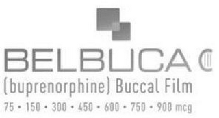BELBUCA (BUPRENORPHINE) BUCCAL FILM 75 150 300 450 600 750 900 MCG logo