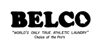 BELCO"WORLD'S ONLY TRUE ATHLETIC LAUNDRY logo