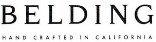 BELDING HAND CRAFTED IN CALIFORNIA logo