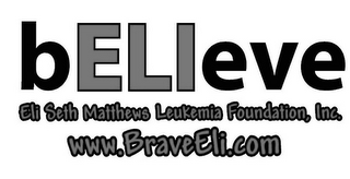 BELIEVE ELI SETH MATTHEWS LEUKEMIA FOUNDATION, INC. WWW.BRAVEELI.COM logo
