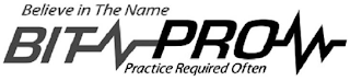 BELIEVE IN THE NAME BIT PRO PRACTICE REQUIRED OFTEN logo