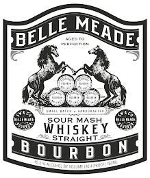 BELLE MEADE BOURBON AGED TO PERFECTION STRAIGHT BOURBON WHISKEY  SMALL BATCH HANDCRAFTED SOUR MASH WHISKEY STRAIGHT SW & CO BELLE MEADE BOURBON 45.2% ALCOHOL BY VOLUME (90.4 PROOF) 750ML logo