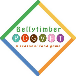 BELLYTIMBER P D G V F T A SEASONAL FOOD GAME logo