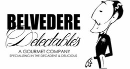 BELVEDERE DELECTABLE'S A GOURMET COMPANY SPECIALIZING IN THE DECADENT & DELICIOUS logo