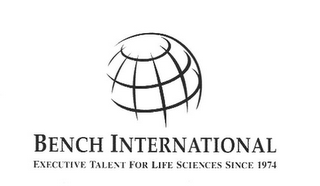 BENCH INTERNATIONAL EXECUTIVE TALENT FOR LIFE SCIENCES SINCE 1974 logo