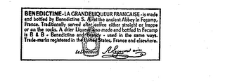 BENEDICTINE -LA GRANDE LIQUEUR FRANCAISE logo
