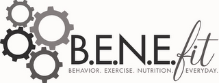 B.E.N.E.FIT BEHAVIOR. EXERCISE. NUTRITION. EVERYDAY. logo