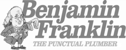 BENJAMIN FRANKLIN THE PUNCTUAL PLUMBER logo