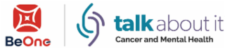 BEONE TALK ABOUT IT CANCER AND MENTAL HEALTH logo