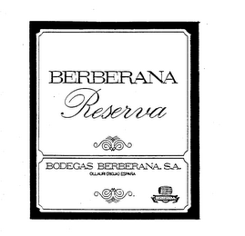 BERBERANA RESERVA BODEGAS BERBERANA, S.A. OLLAURI (RIOJA) ESPANA logo