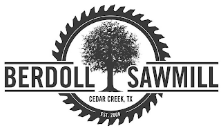 BERDOLL SAWMILL CEDAR CREEK, TX EST. 2009 logo