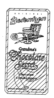 BERENTZEN GRANDMA'S CHOCOLATE SECRET CHOCOLATE CREAM LIQUEUR BERENTZEN BRENNEREIE STAMMHAUS SEIT 1785 logo