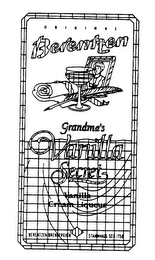 BERENTZEN GRANDMA'S VANILLA SECRET VANILLA CREAM LIQUEUR BERENTZEN BRENNEREIEN STAMMHAUS SEIT 1758 ORIGINAL logo