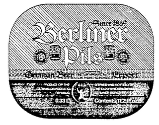BERLINER PILS SINCE 1869 GERMAN BEER IMPORTED BY BEL AIR IMPORTS, INC., LOS ANGELES, CALIFORNIA ERPORT PRODUCT OF THE GERMAN DEMOCRATIC REPUBLIC BREWED AND BOTTLED BY THE EXPORTBIERBRAUEREI BERLINER BURGERBRAU 0.33L CONTENTS 11.2 FL. OZ. logo