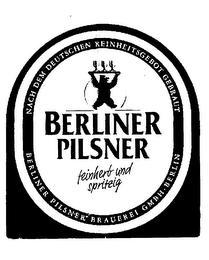 BERLINER PILSNER FEINHERB UND SPRITEIG NACH DEM DEUTSCHEN REINHEITSGEBOT GEBRAUT BERLINER PILSNER BRAUEREI GMBH.BERLIN logo