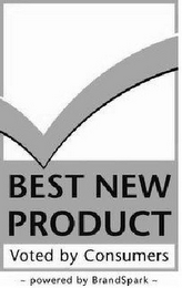 BEST NEW PRODUCT VOTED BY CONSUMERS POWERED BY BRANDSPARK logo