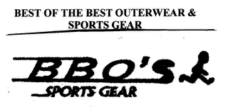 BEST OF THE BEST OUTERWEAR & SPORTS GEAR BBO'S SPORTS GEAR logo