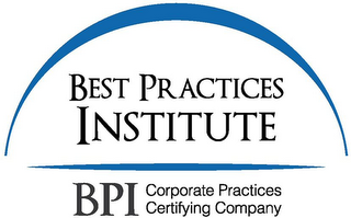 BEST PRACTICES INSTITUTE BPI CORPORATE PRACTICES CERTIFYING COMPANY logo