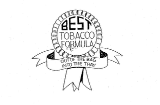BEST TOBACCO FORMULA OUT OF THE BAG INTO THE TRAY logo