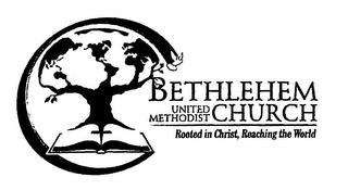 BETHLEHEM UNITED METHODIST CHURCH ROOTED IN CHRIST, REACHING THE WORLD logo