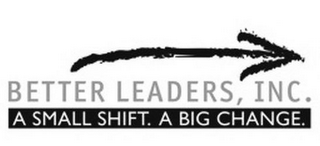 BETTER LEADERS, INC. A SMALL SHIFT. A BIG CHANGE. logo