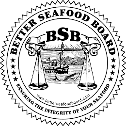 BETTER SEAFOOD BOARD BSB WWW.BETTERSEAFOODBOARD.COM ENSURING THE INTEGRITY OF YOUR SEAFOOD logo