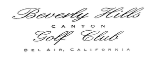 BEVERLY HILLS CANYON GOLF CLUB BEL AIR,CALIFORNIA logo