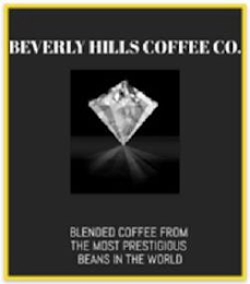 BEVERLY HILLS COFFEE CO. BLENDED COFFEE FROM THE MOST PRESTIGIOUS BEANS IN THE WORLD logo