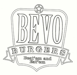 BEVO BURGERS BEAT'EM AND EAT'EM logo