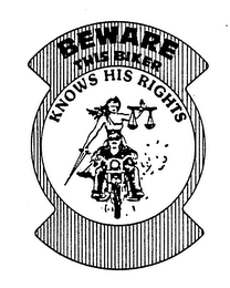 BEWARE THIS BIKER KNOWS HIS RIGHTS logo