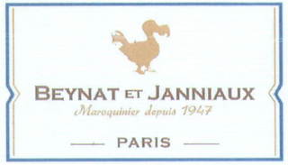 BEYNAT ET JANNIAUX MAROQUINIER DEPUIS 1947 PARIS logo