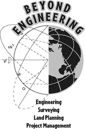 BEYOND ENGINEERING ENGINEERING SURVEYING LAND PLANNING PROJECT MANAGEMENT logo