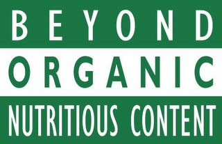BEYOND ORGANIC NUTRITIOUS CONTENT logo