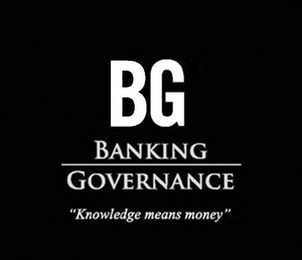 BG BANKING GOVERNANCE "KNOWLEDGE MEANS MONEY" logo