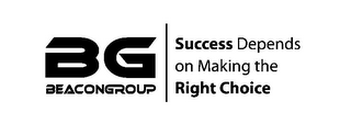 BG BEACONGROUP SUCCESS DEPENDS ON MAKING THE RIGHT CHOICE logo