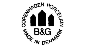 B&G COPENHAGEN PORCELAIN MADE IN DENMARK logo