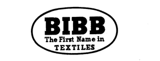 BIBB THE FIRST NAME IN TEXTILES logo