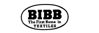BIBB THE FIRST NAME IN TEXTILES logo