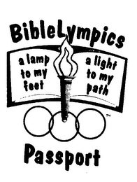 BIBLELYMPICS PASSPORT A LAMP TO MY FEET A LIGHT TO MY PATH logo