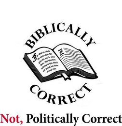 BIBLICALLY CORRECT NOT, POLITICALLY CORRECT logo