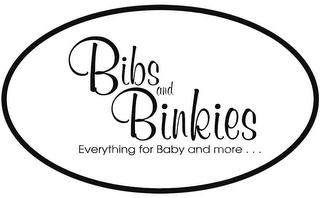 BIBS AND BINKIES EVERYTHING FOR BABY AND MORE... logo