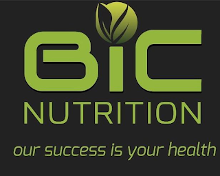 BIC NUTRITION OUR SUCCESS IS YOUR HEALTH logo