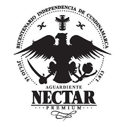 BICENTENARIO INDEPENDENCIA DE CUNDINAMARCA JULIO 16 1.813 AGUARDIENTE NECTAR PREMIUM logo