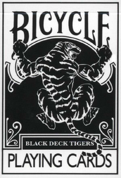 BICYCLE BLACK DECK TIGERS PLAYING CARDS logo