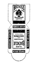 BICYCLE PLAYING CARDS NO. 808 SECONDS MADE IN U.S.A. logo