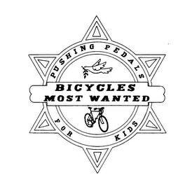 BICYCLES MOST WANTED PUSHING PEDALS FOR KIDS logo